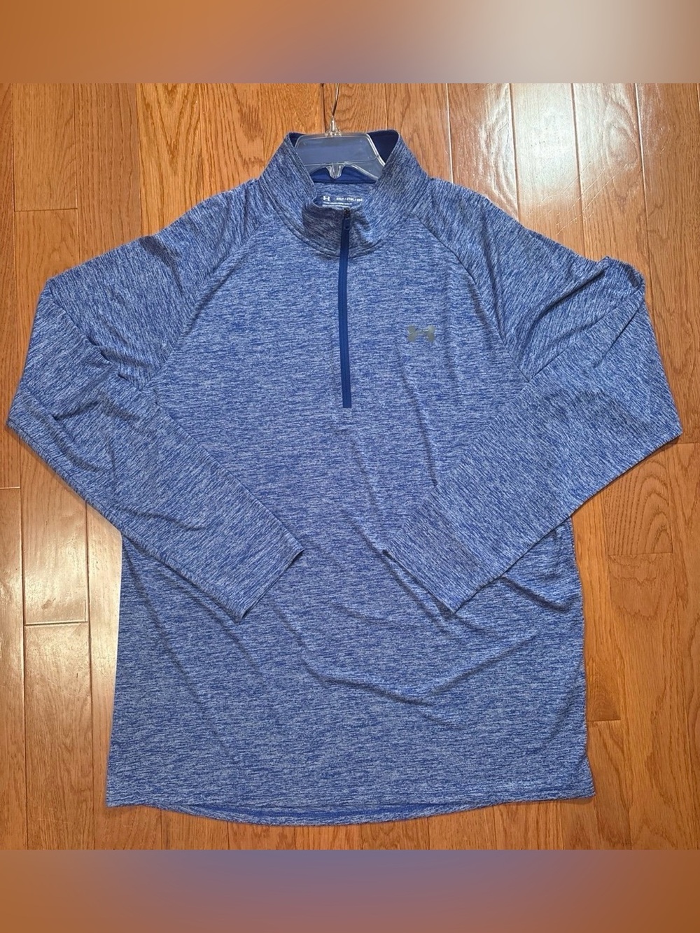 Under Armour Men's 2XLT UA Tech Half Zip Pullover Blue Heather HeatGear